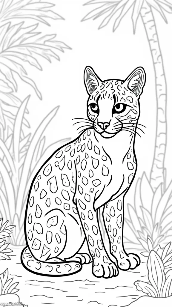 Página para colorear de ocelot